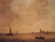 Jan van Goyen View of Dordrecht across the river Merwede oil painting